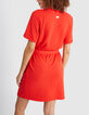 Robe rouge carmin maille ceinturée I.Code-3
