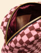 I.Code clutch bag pink checkerboard pattern-6