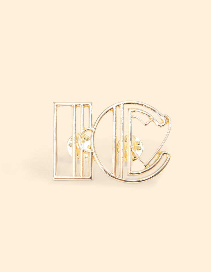 Broche monogramme métal doré I.Code-1 Broche monogramme métal doré I.Code-1