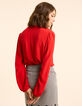 Chemise rouge fluide détail tresses I.Code-5