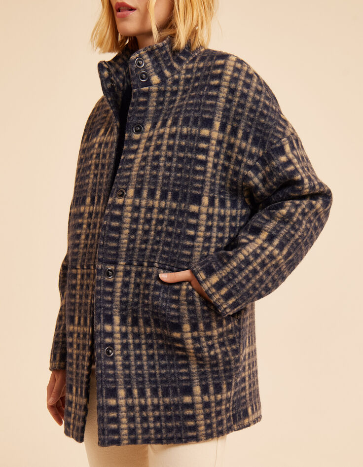 I.Code blue coat with beige check-4