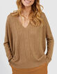 I.Code sand lurex cable knit sweater-2