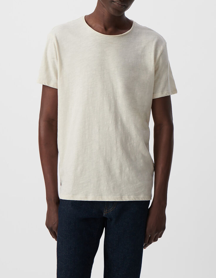 Wei&szlig;es Herren-T-Shirt L&lsquo;Essentiel mit Rundhalsausschnitt-1