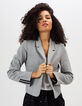 Veste gris clair chiné en maille piquée I.Code-1