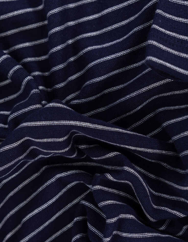 Blau gestreift Kurzarm-T-Shirt geflockt Wappen I.Code-6 Blau gestreift Kurzarm-T-Shirt geflockt Wappen I.Code-6