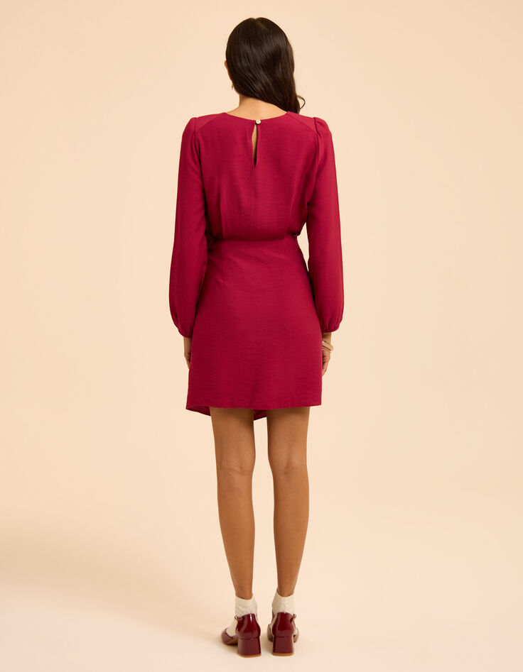 Roze jurk lange mouwen opzij te knopen I.Code-4