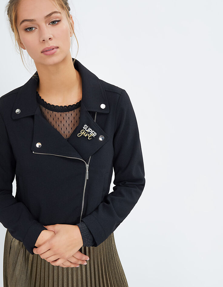 Veste noire esprit motard I.Code-5