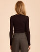 Zwart T-shirt lange mouwen lurex ribtricot I.Code-3