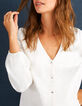 Blouse blanc cassé jacquard motif pois I.Code-1