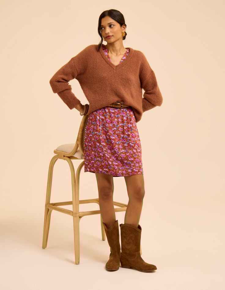 I.Code camel knit V-neck sweater Marine-8 I.Code camel knit V-neck sweater Marine-8