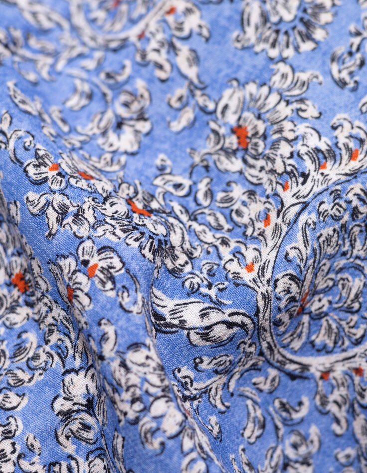 Top blau Floral-Kaschmirprint Schleife I.Code-8