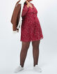 Robe rouge profond imprimé mix fleurs et rayures I.Code-6