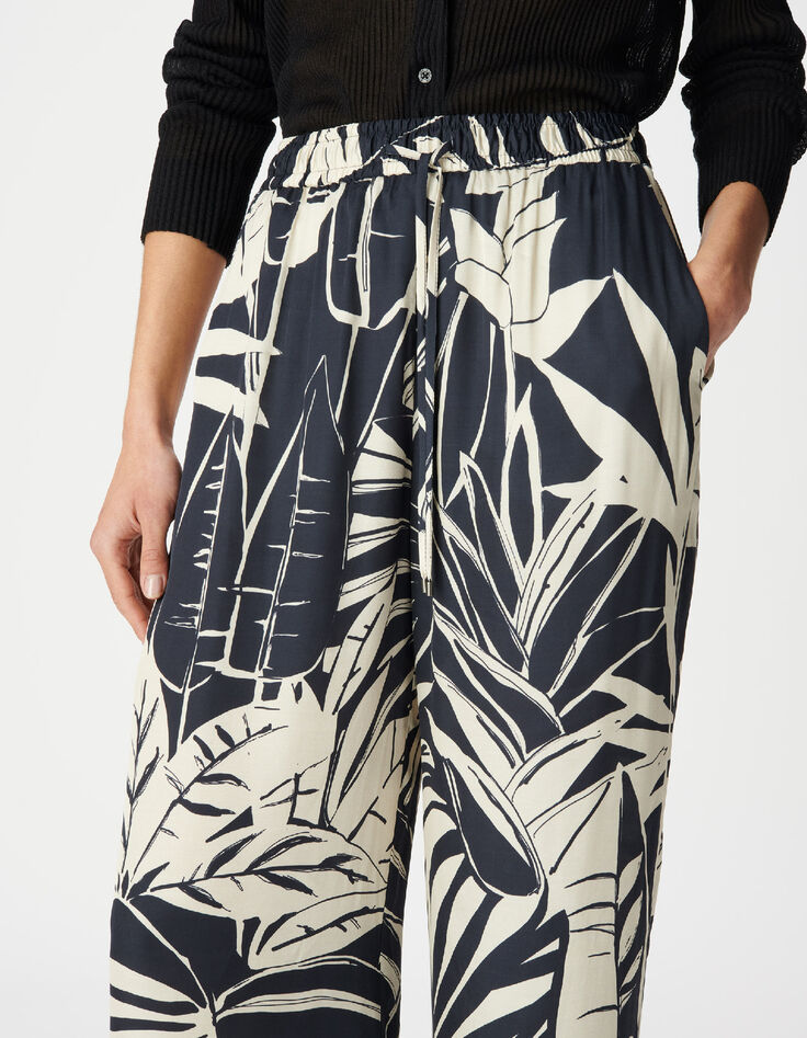Marinefarbene Maxi-Hose mit weitem Bein f&uuml;r Damen-6