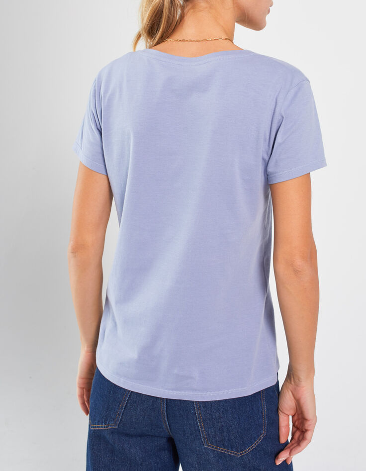 I.Code lavender T-shirt with metallic slogan-3 I.Code lavender T-shirt with metallic slogan-3
