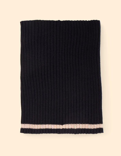 Snood noir tricot côtelé I.Code x Lafrançaise