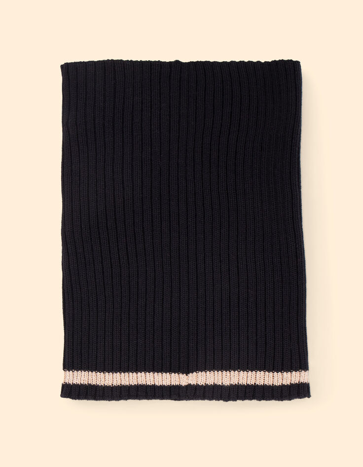 Snood noir tricot côtelé I.Code x Lafrançaise-1