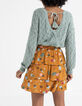 I.Code larch fun print ruffled skirt-2