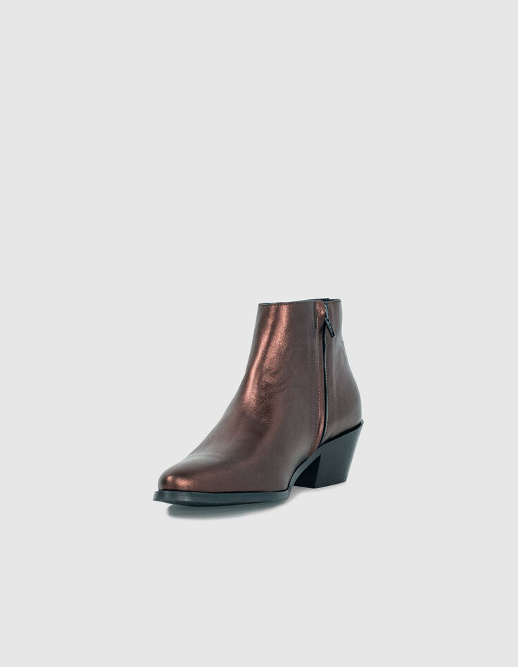 Boots terre brûlée en cuir métallisé I.Code-2