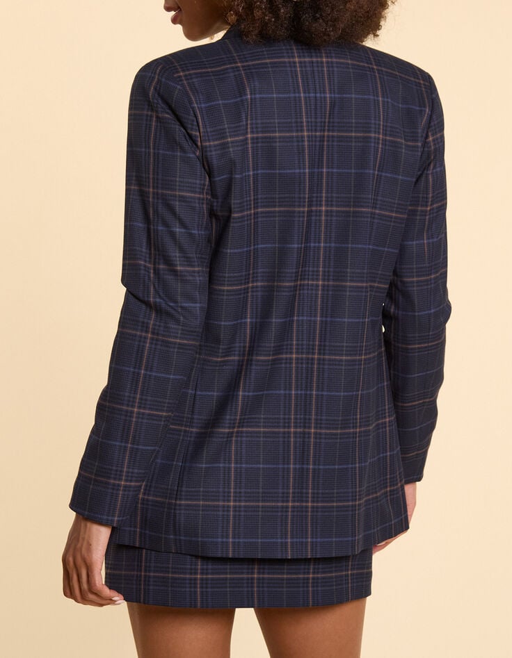 Marineblauwe blazer ruitmotief I.Code-3