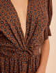 I.Code camel dress with black flower print-7 I.Code camel dress with black flower print-7