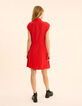 Robe chemise rouge fluide détail tresses I.Code-5