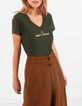Tee-shirt vert empire bio message doré I.Code -3