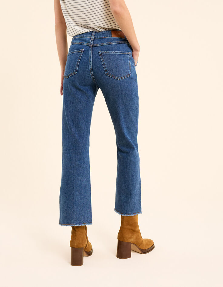 Pantalón vaquero recto azul con flecos I.Code-5