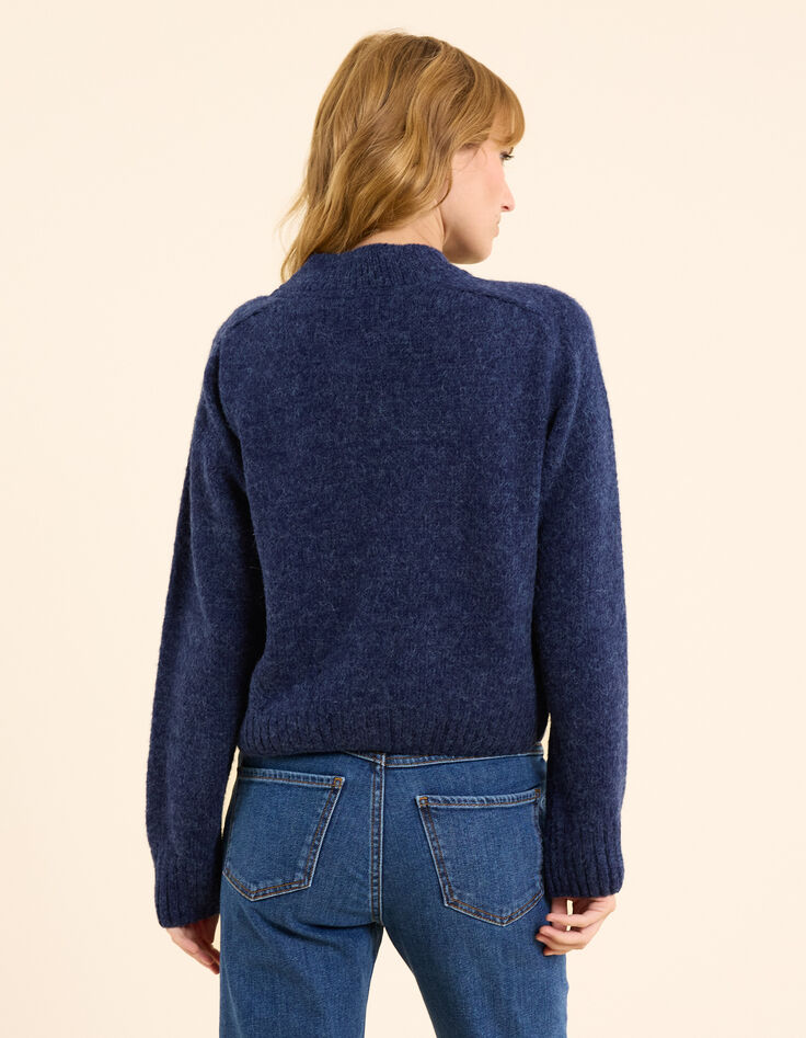 Cárdigan azul marino punto broche extraíble I.Code-5