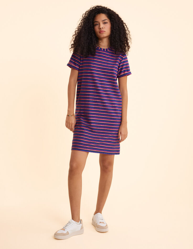 Robe violine rayures lurex multico I.Code-4