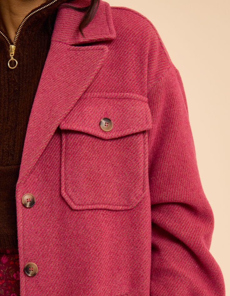 I.Code pink striped long coat-5 I.Code pink striped long coat-5