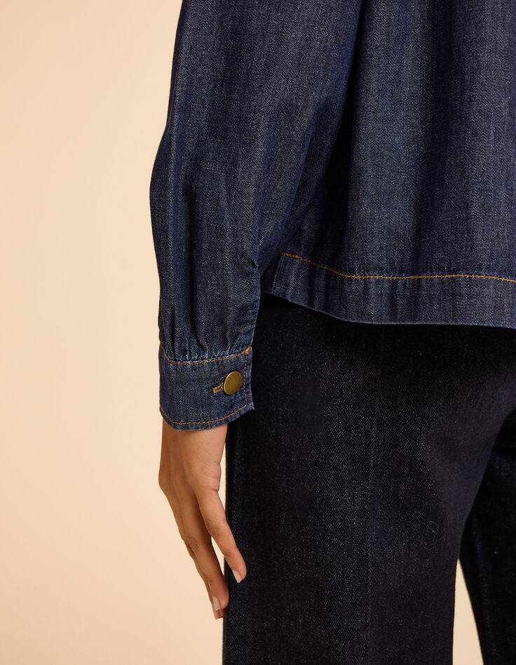 Blauwe jeansblouse kielstijl I.Code-6 Blauwe jeansblouse kielstijl I.Code-6