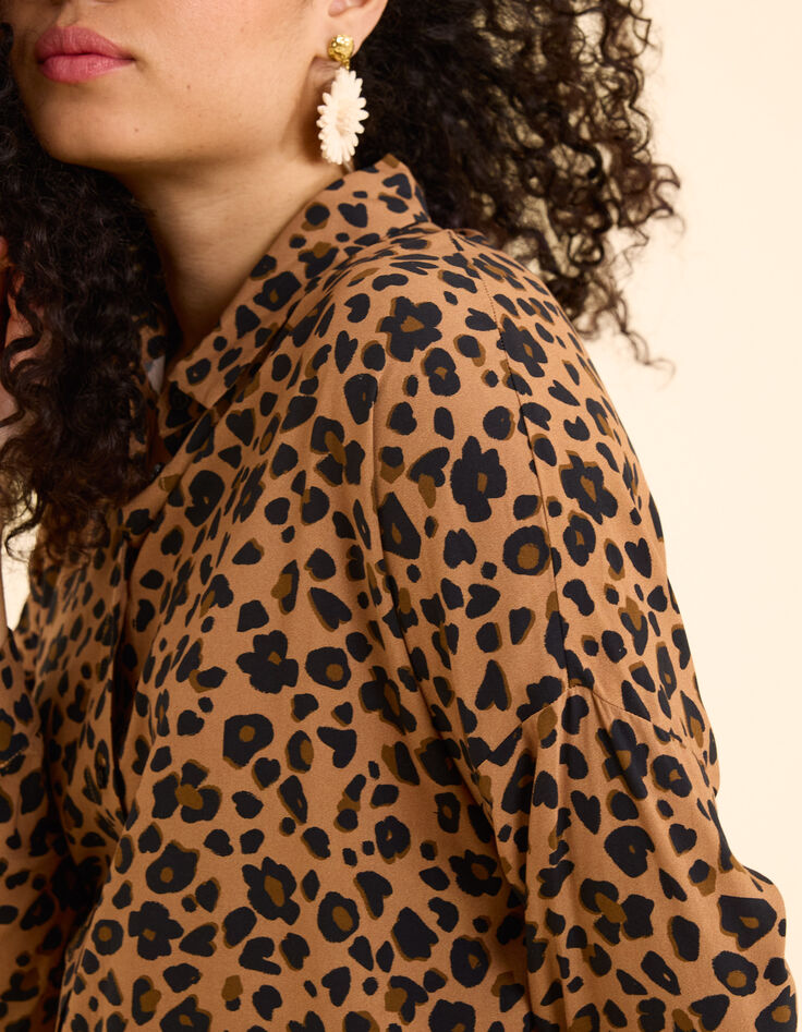 I.Code leopard print shirt-5