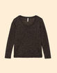 Tee-shirt noir rayures m&eacute;talliques dor&eacute;es I.Code-4