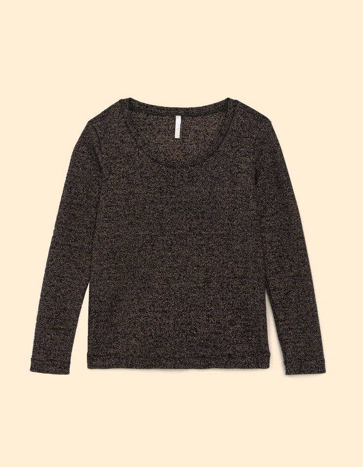 Tee-shirt noir rayures m&eacute;talliques dor&eacute;es I.Code-4