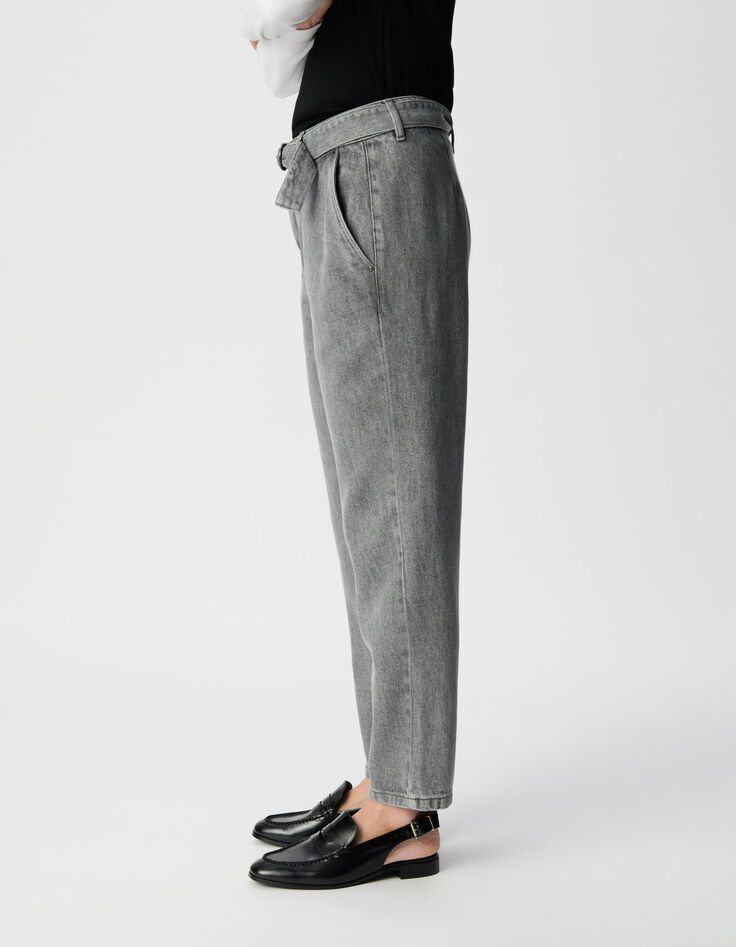 Graue Baggy-Damenjeans aus Lyocell&reg; im Crop-Schnitt-4