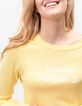 I.Code yellow sorbet knit sweater with embroidered slogan-4 I.Code yellow sorbet knit sweater with embroidered slogan-4