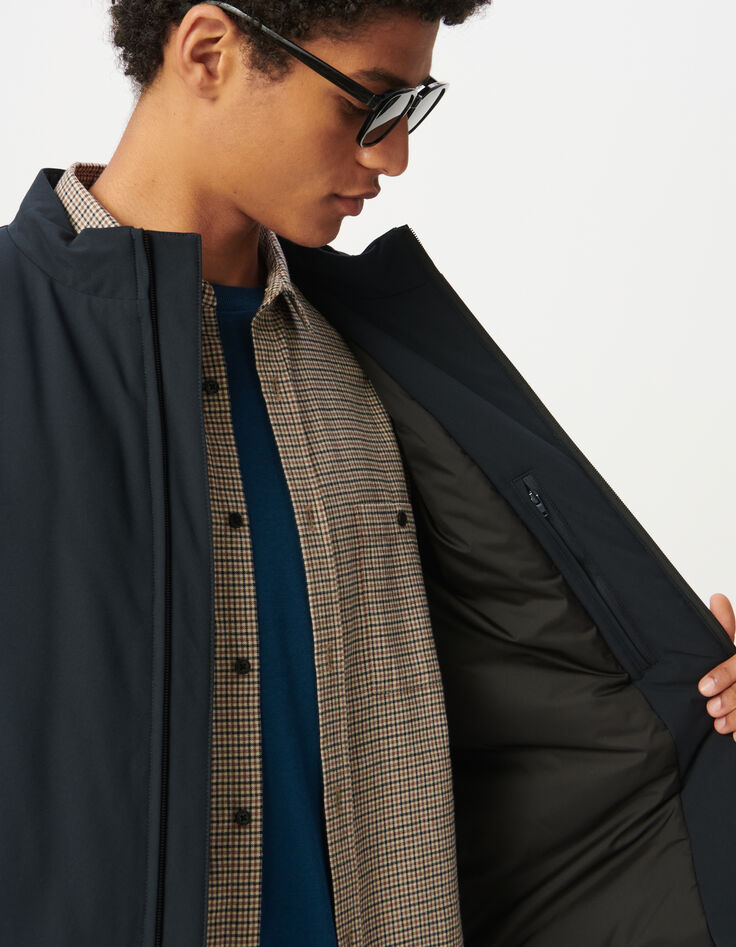 Marineblaue Herren-Steppjacke Stehkragen-4
