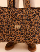 Bolso de mano marrón con estampado de leopardo I.Code-5