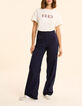 Pantalon de costume large marine faux-uni I.Code-6