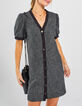 Schwarzes Kleid mit Knöpfen im Tweedlook I.Code-1