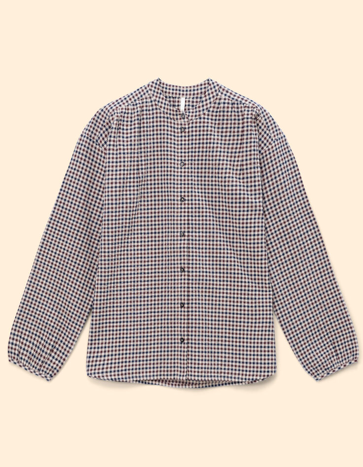 Camel blouse seersucker vichymotief I.Code-7