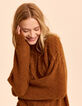 I.Code camel cable knit sweater-1