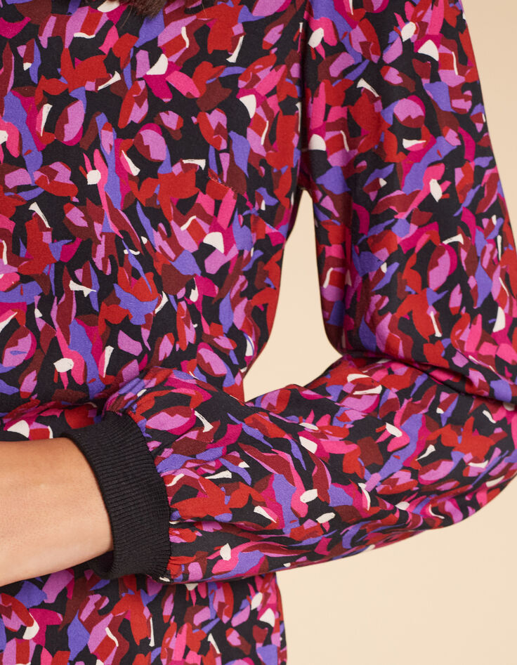 I.Code black camouflage print blouse color-4