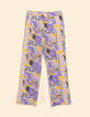 Pantalon large parme imprimé perroquets I.Code-6