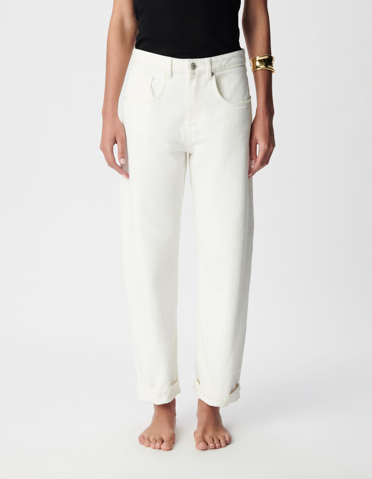 Anders Damen 7/8 Straight White Jeans-3