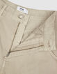 Beigefarbene Jeans mit hoher Taille und weitem Bein f&uuml;r Damen-9