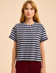 Camiseta azul marino rayas grises lúrex I.Code-3