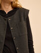 Top sans manches gris maille faux-uni I.Code-5