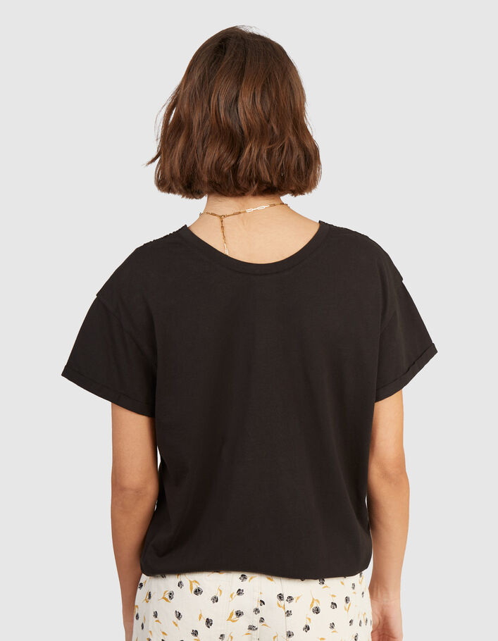 Zwart omkeerbaar T-shirt kant achter I.Code - I.CODE