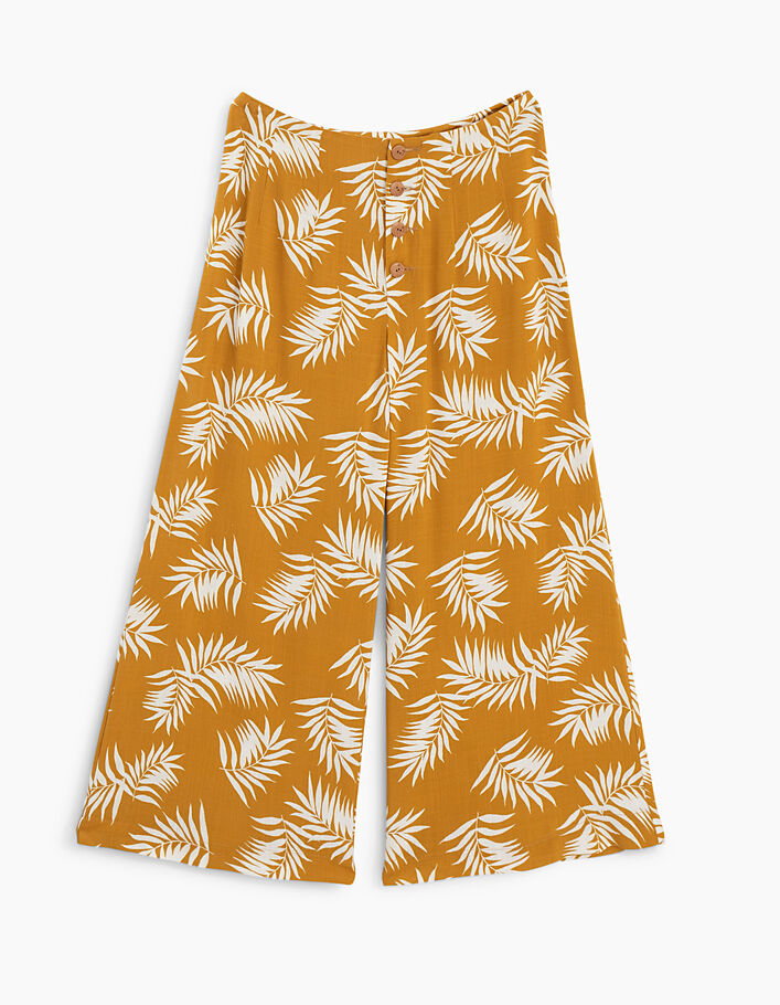 I.Code turmeric trousers, palm leaf print - I.CODE
